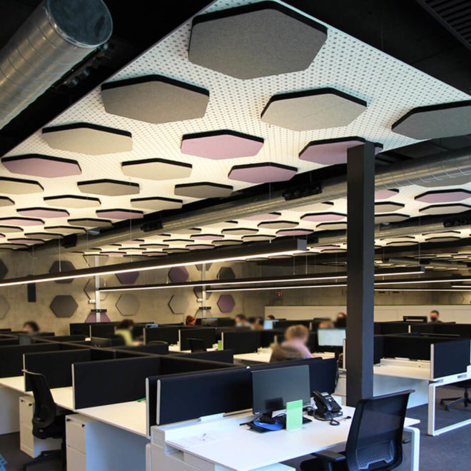 Soundproofing panels for open space offices