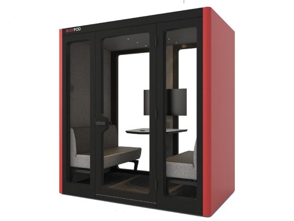 Phone booth grande rosso per sala riunioni di lavoro