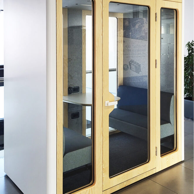 Phone booth for business meetings in offices